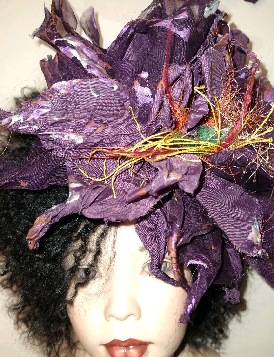 Brooch Large Purple Silk Costume Brooches & Pins Hair Clip Accessories Jewelry