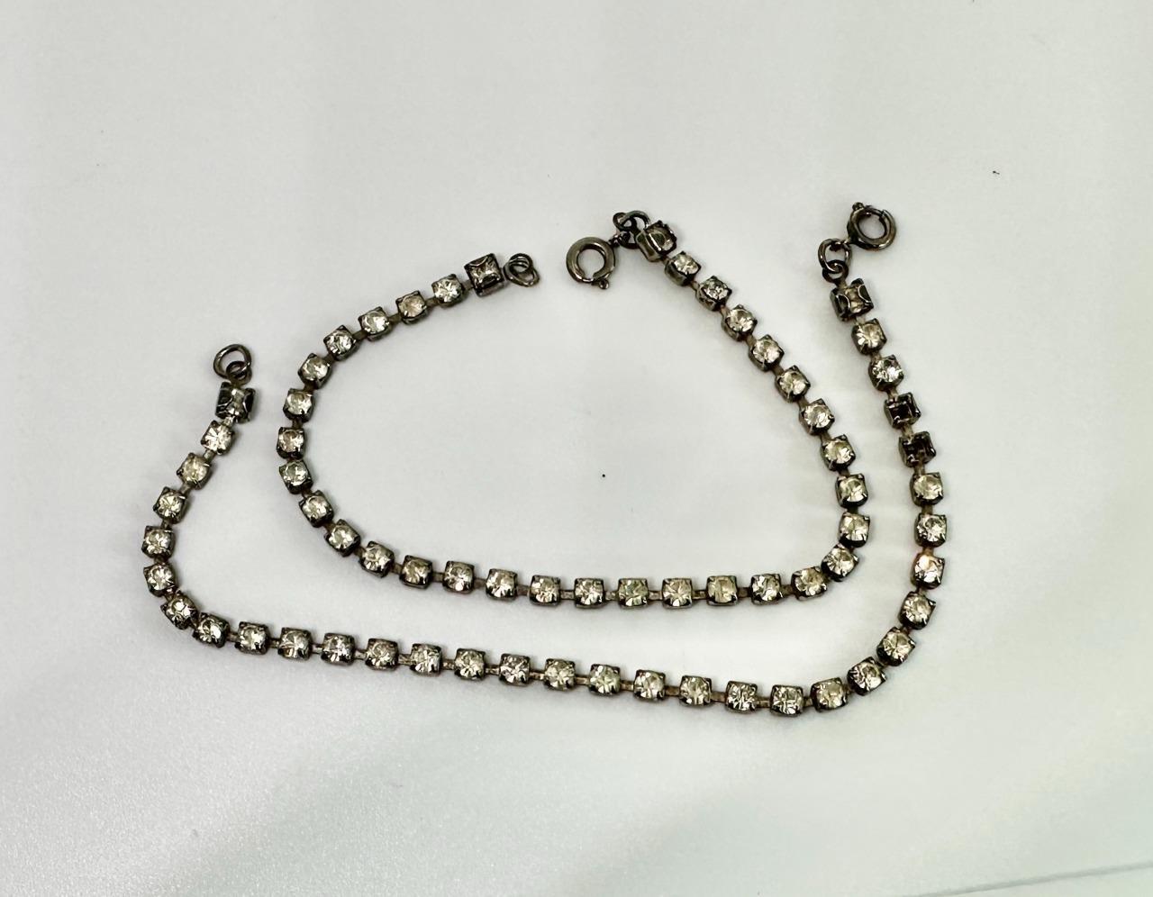 Vikki Carr Pair Of Bracelets Rhinestone Silver Certificate Of Authenticity