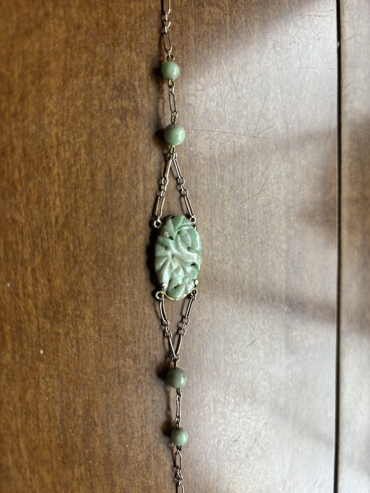 Antique Chinese Old Mine Art Deco Edwardian Jade Carved bracelet