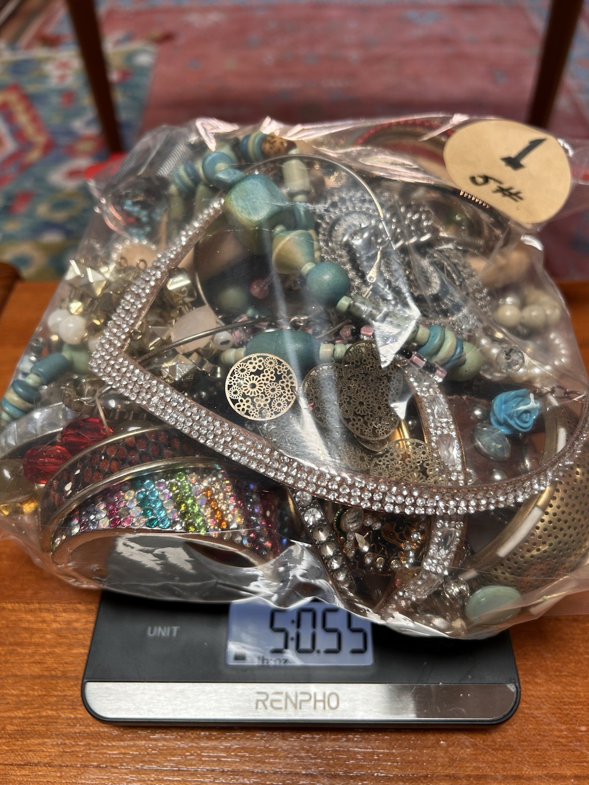 5Lb Vintage Junk/Craft, Curated: Min Acrylic, Zero Tangles. Usable Not Wearable