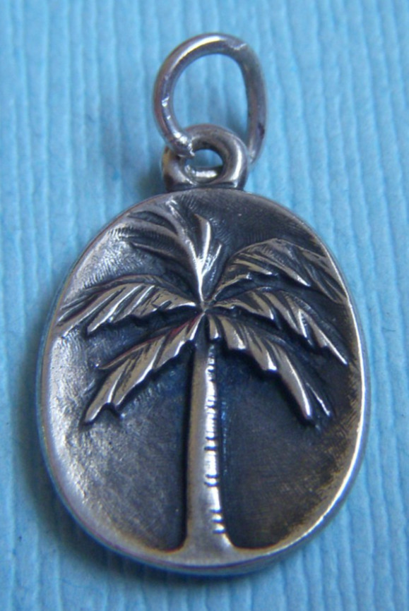 Retired James Avery palm tree sterling charm