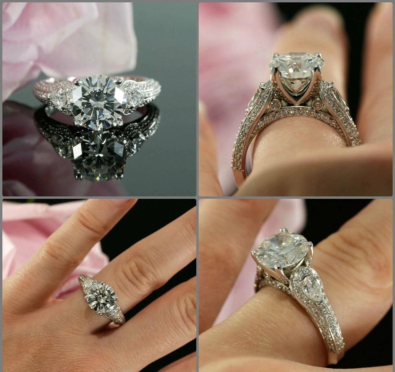 2.25Ct Round Cut Lab Created Diamond Women’s 925 Silver Wedding/Engagement Ring
