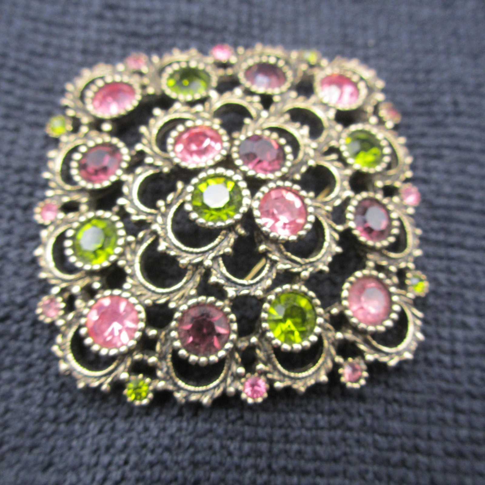 Vintage Sarah Coventry Brooch Rhinestone Filigree Austrian Lites