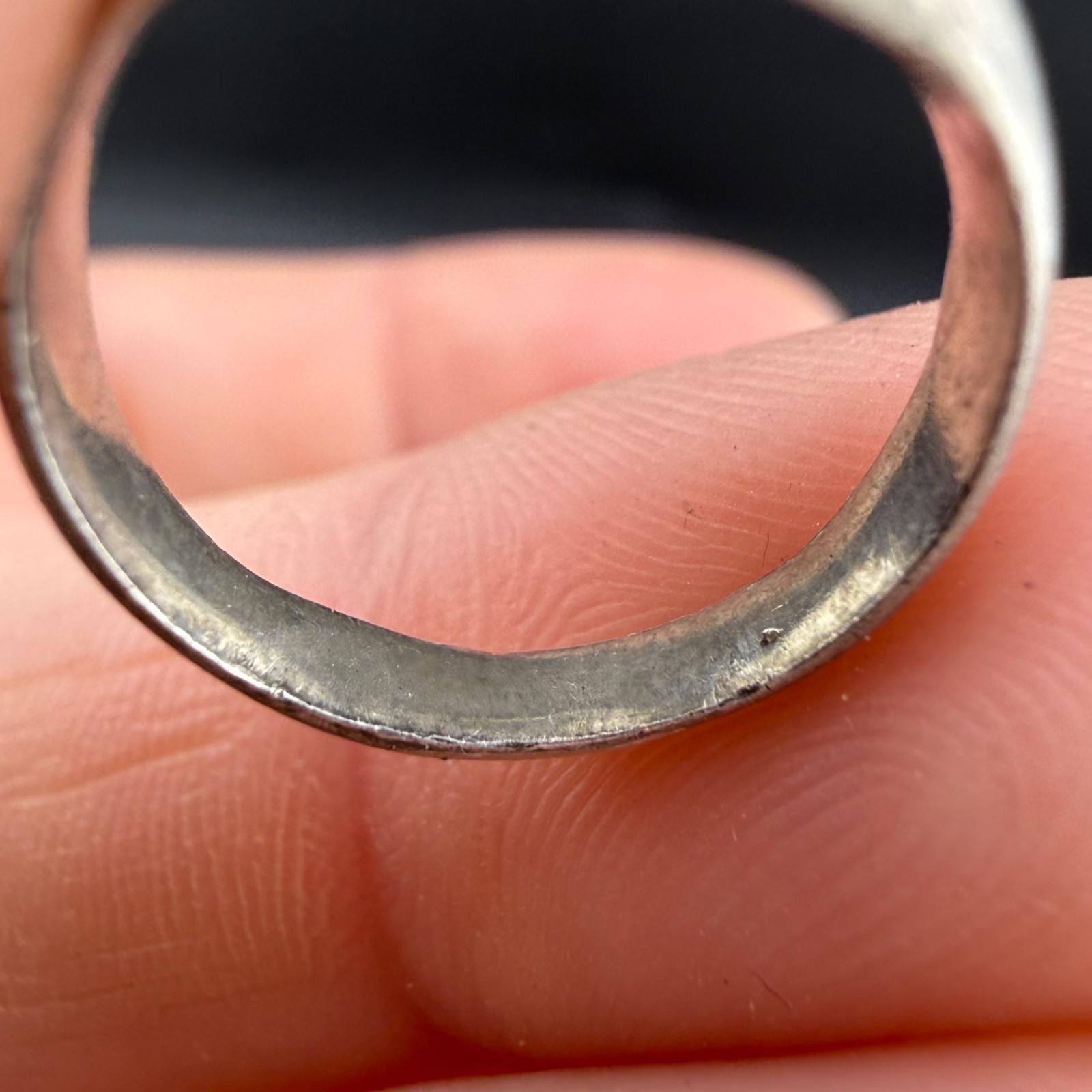 Vintage Signet Ring Palm Tree Silver Tone Beach Size 3 Pinky