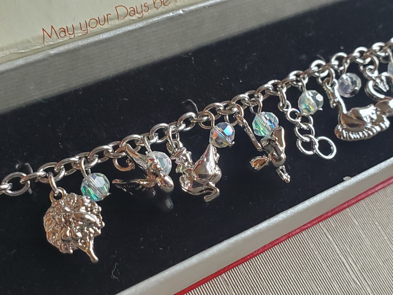 12 Days Of Christmas Charm Bracelet Sterling Silver Finish Toggle Clasp In Box