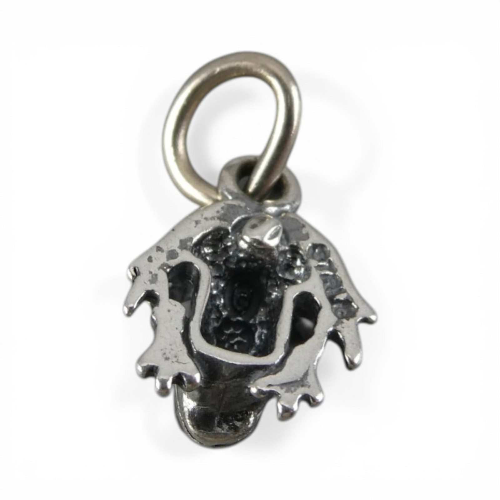 TINY Sterling Silver Frog Charm Miniature Small Finding Jewelry Making Mini