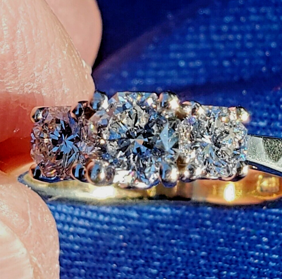 Original EARTH MINED DIAMOND Octagon cut Deco Engagement Ring Vintage Trilogy 6