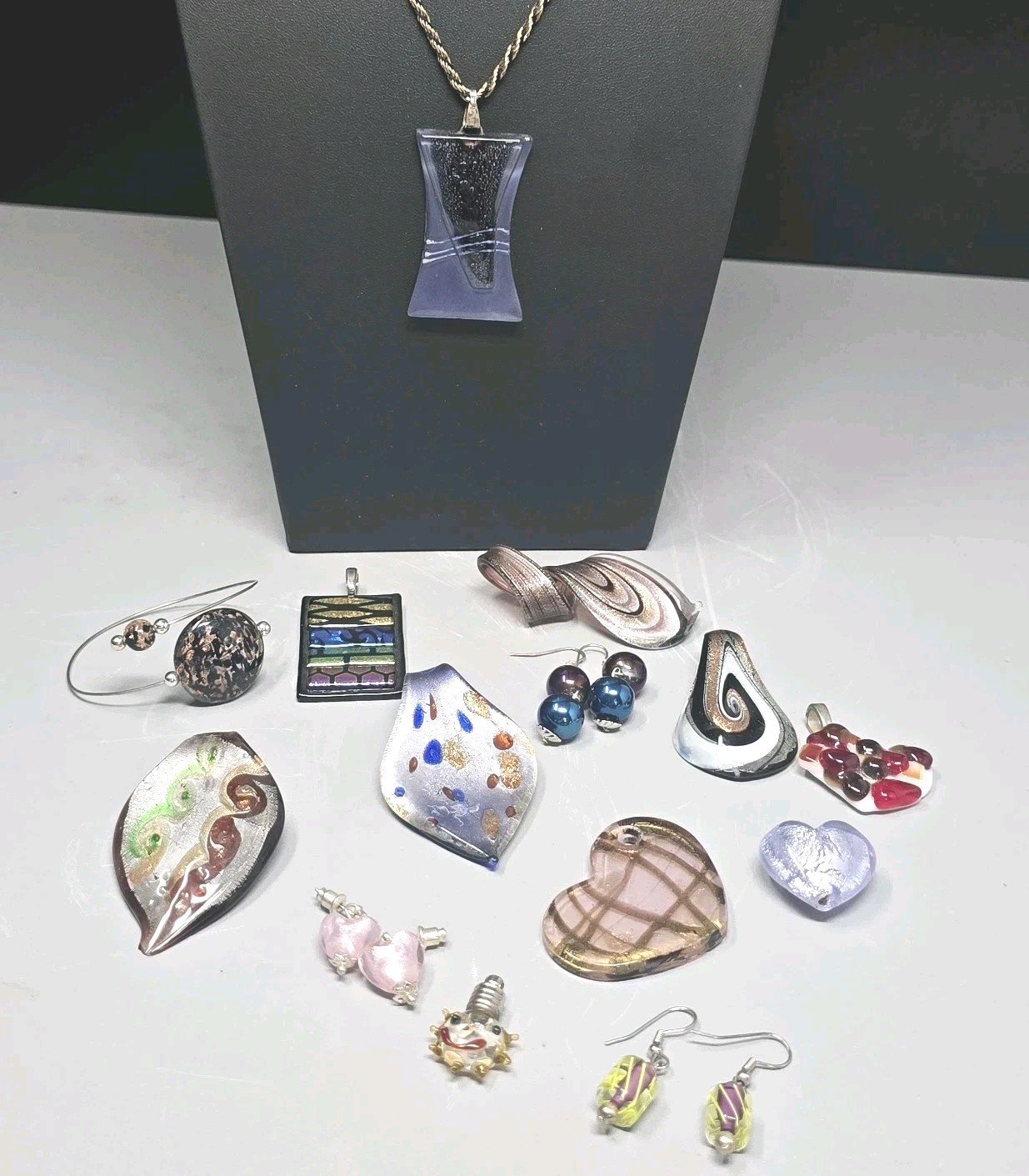 Glass Pendants Earrings Lot Fused Art Re-seller Keep Some Give Some Sell Some