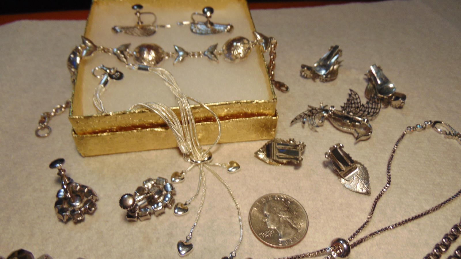 Vintage, Junk Drawer, Costume Jewelry Lot, All Wearable, No Missing Stones