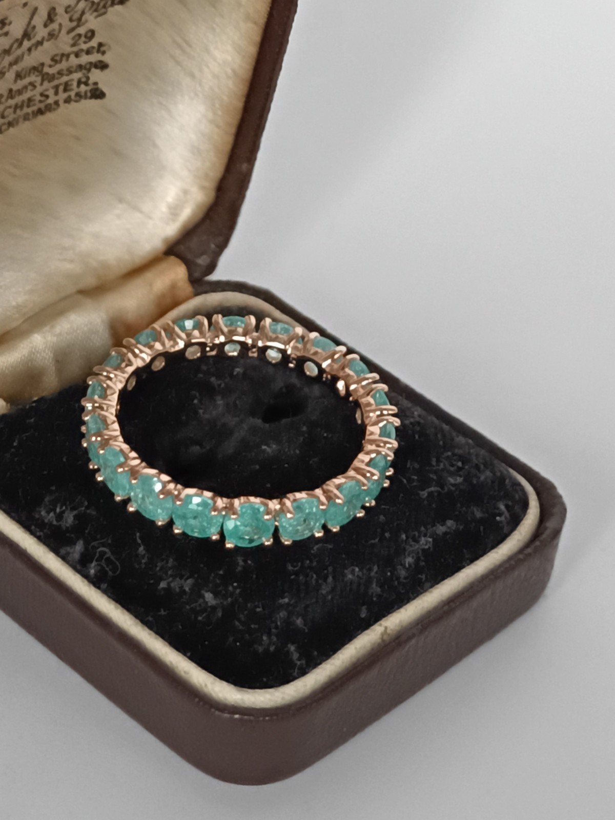 Vintage 1990s 14 Ct Rolled Gold Frosted Emerald Ring Size UK U US 10 Hallmarked