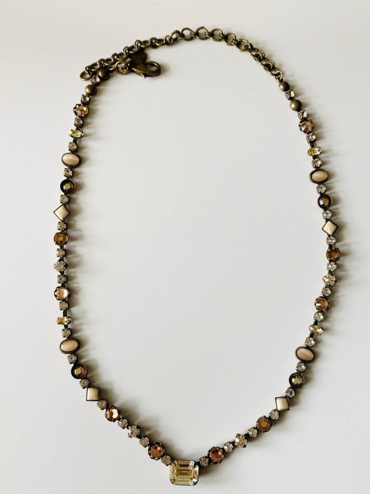 Sorrelli amber yellow tone crystal tennis Necklace