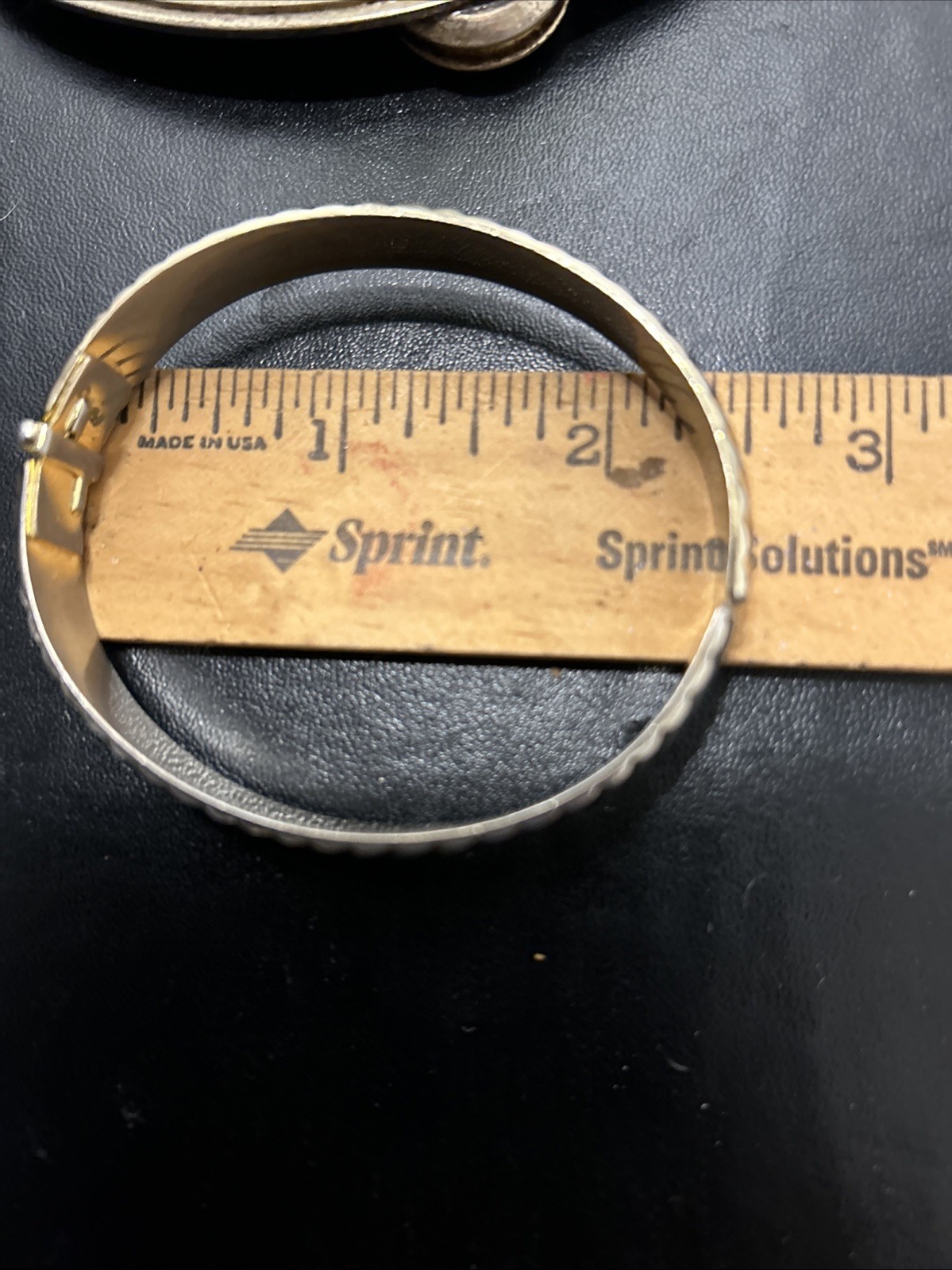Monet Signed Gold-Tone Cuff Bracelet Hinged Spring Works Great Fashion Jewelry