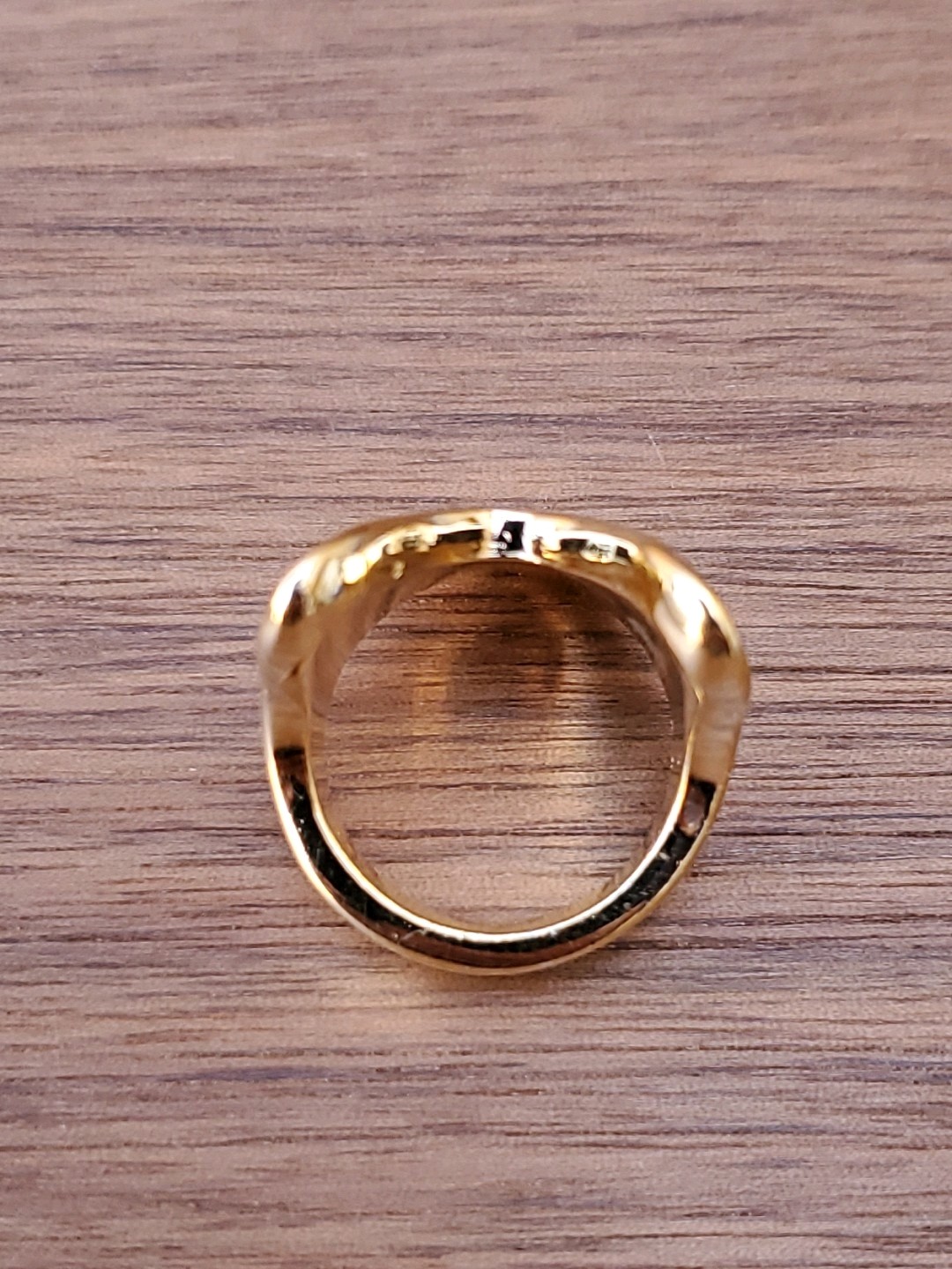 Vintage 18K Yellow Gold Plated Black Enamel And Rhinestones Ring Size 8
