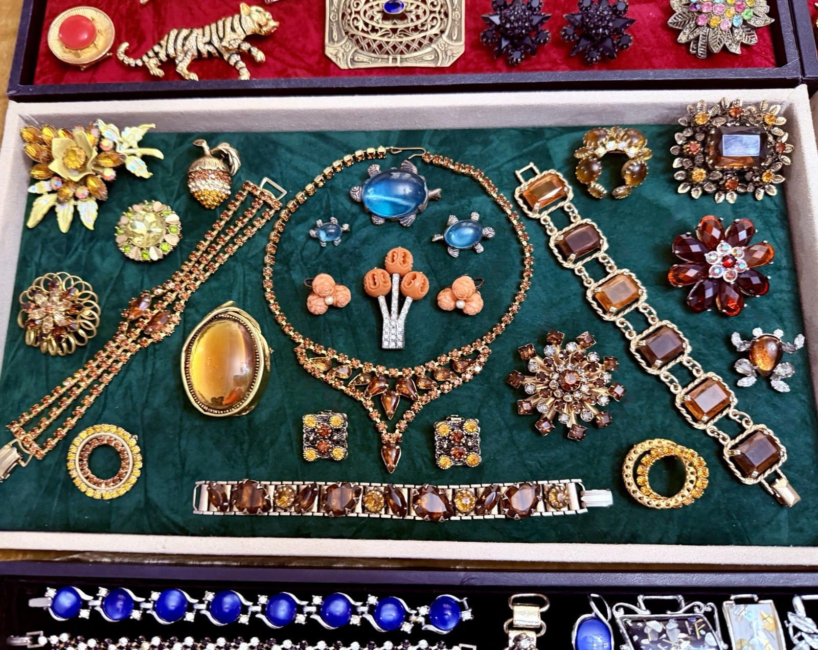 HUGE Vintage Mod Rhinestone Jewelry Lot High End Schreiner Weiss Eisenberg +