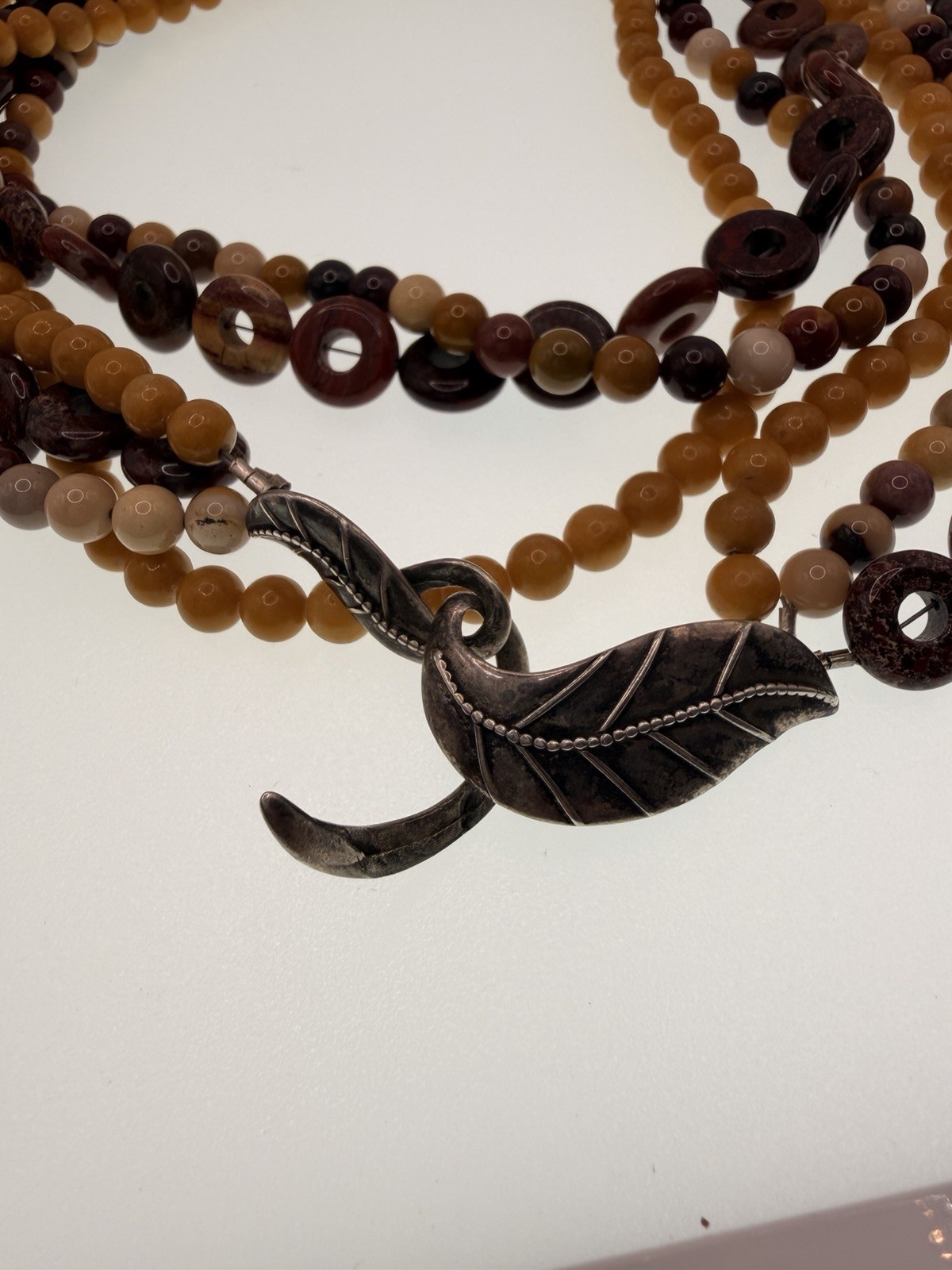 Lot 4 Semi Precious Stone Beaded Necklaces Sterling Silver Pendant Vintage SW