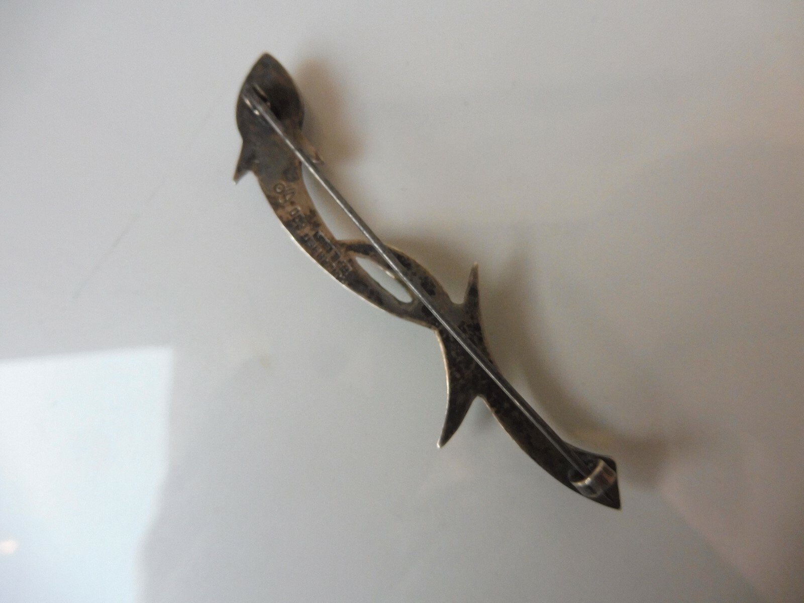 Beautiful, Old Brooch, 800 Silver, Art Nouveau, Signed: G.Pietson, 7.2Cm, GP