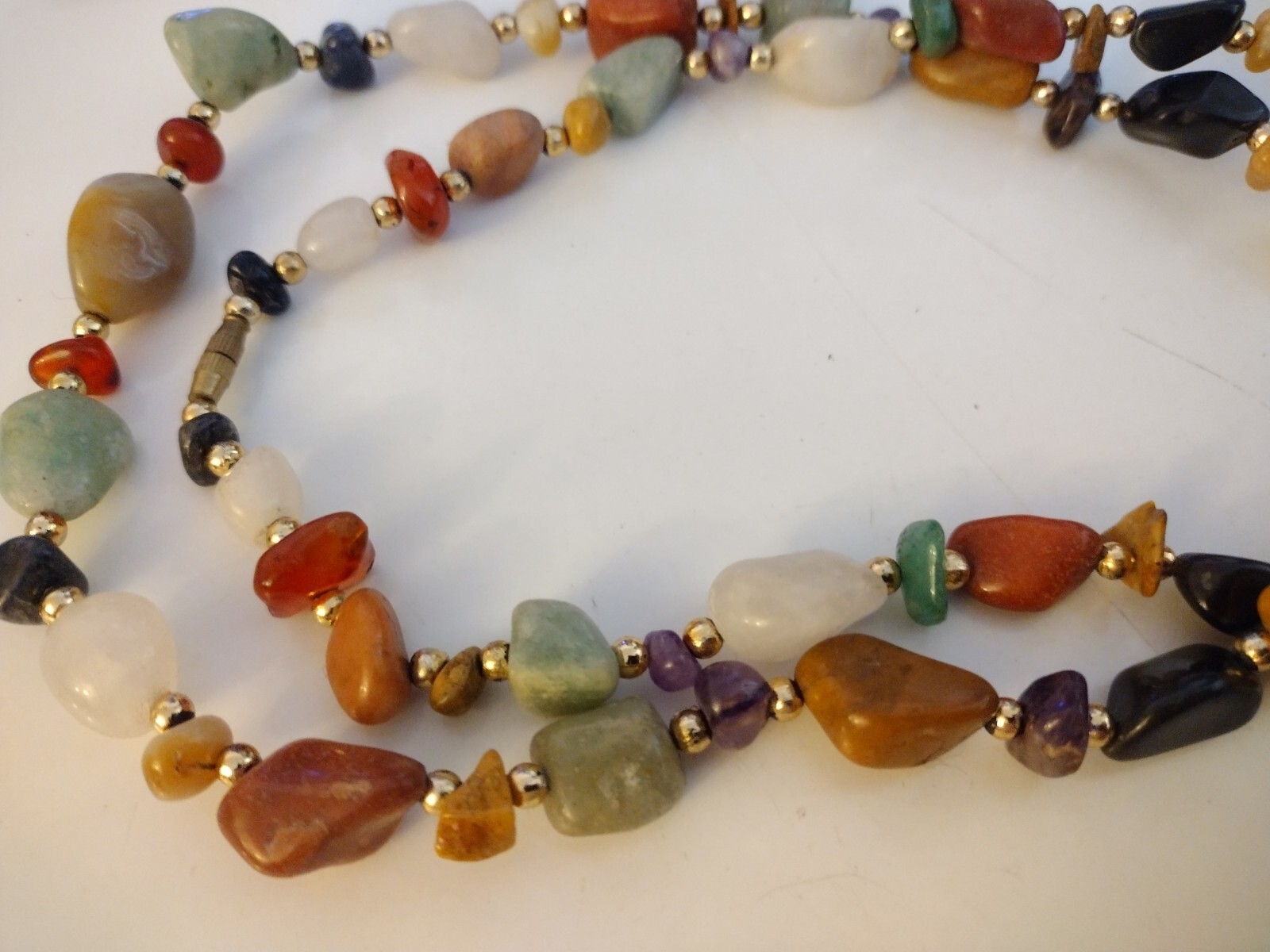 Vintage Gemstone Necklaces 18″ Two Total