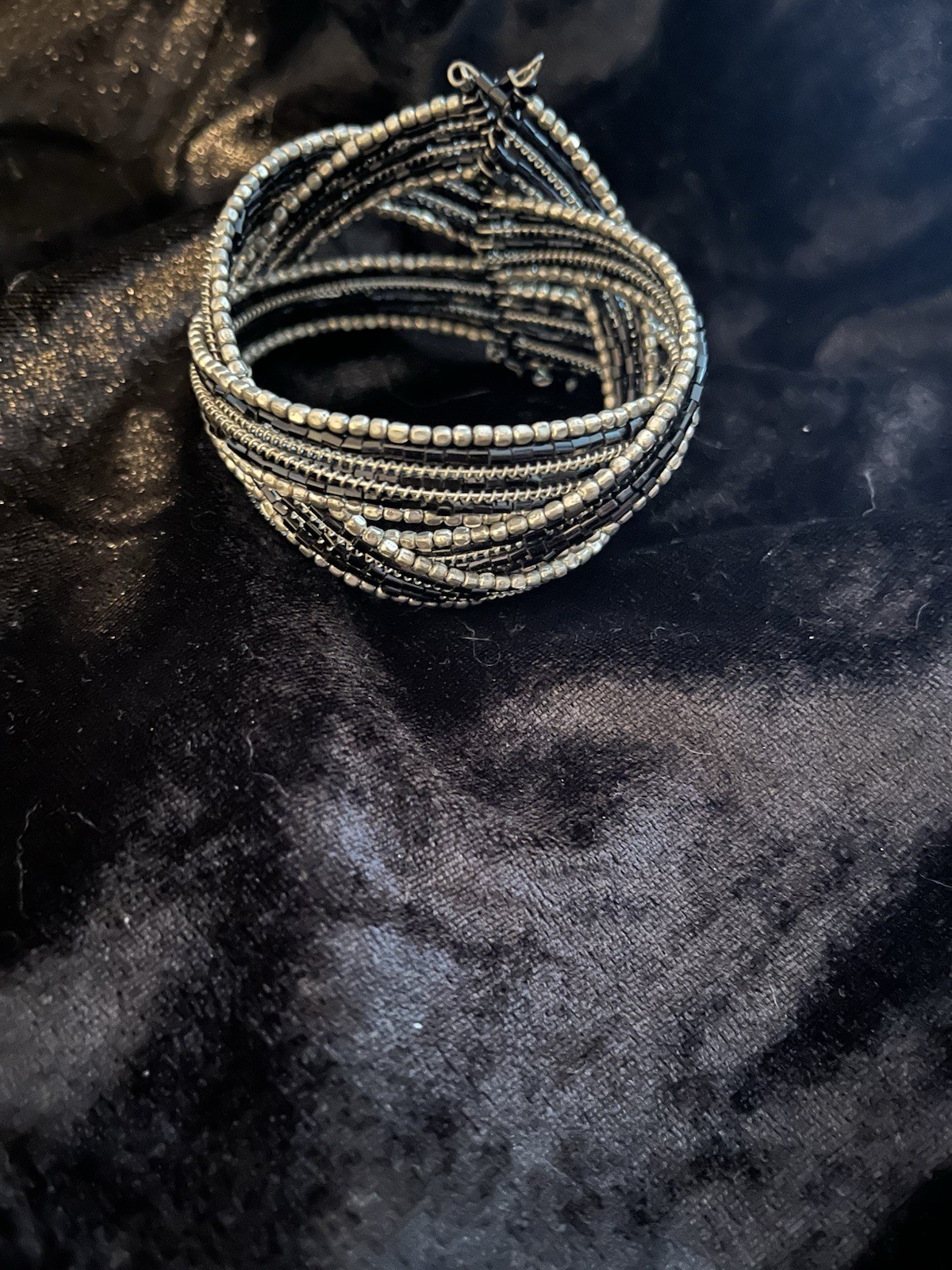Vintage Black & Silver Braided Bracelet