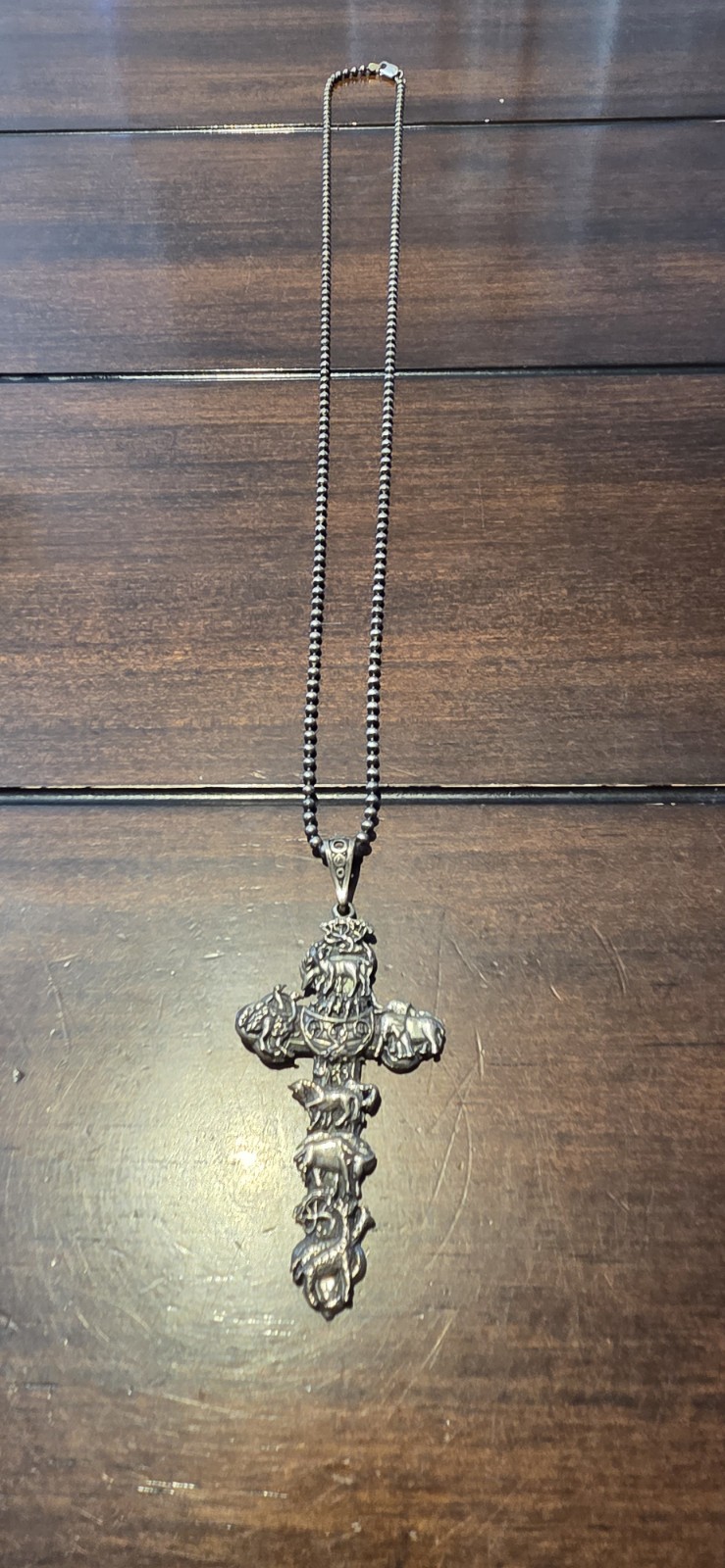 Unique Vintage Sterling Silver 925 GW Italian Necklace 30″ African Animals!