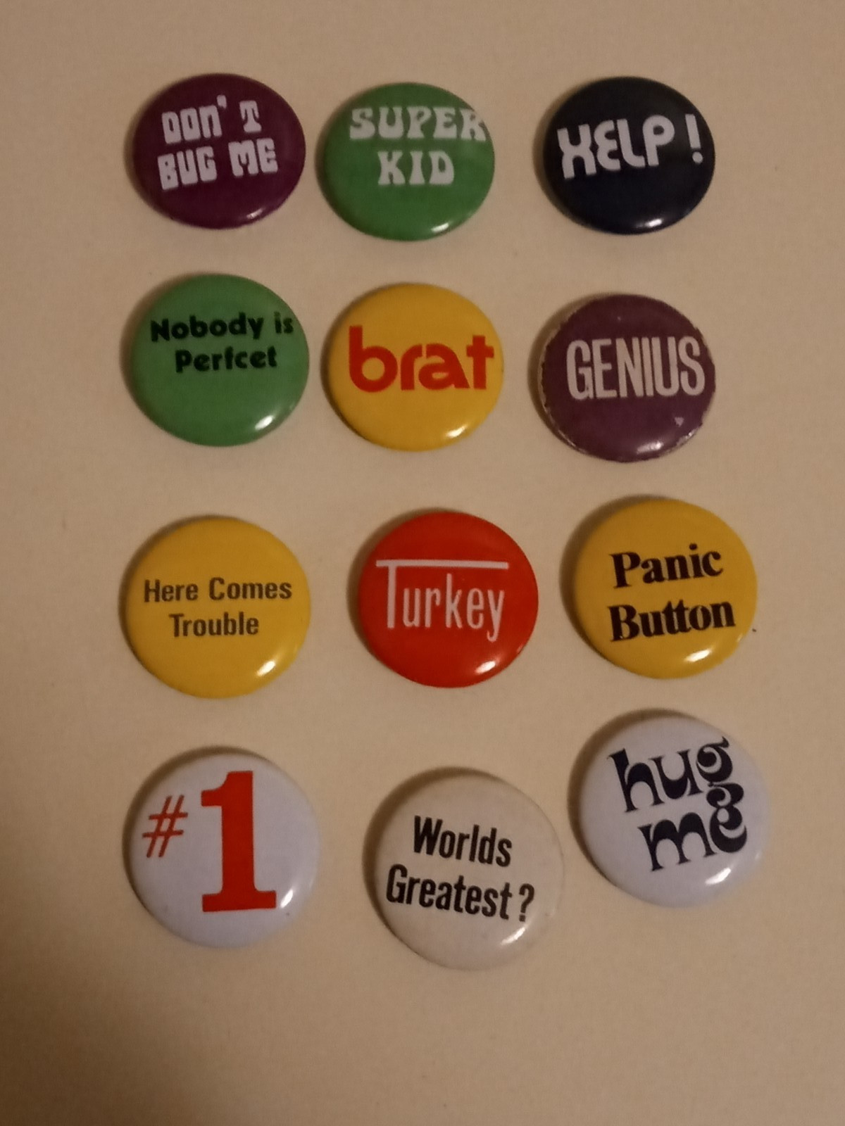 Vintage Pin Pinback button mixed lot of 12 N.O.S