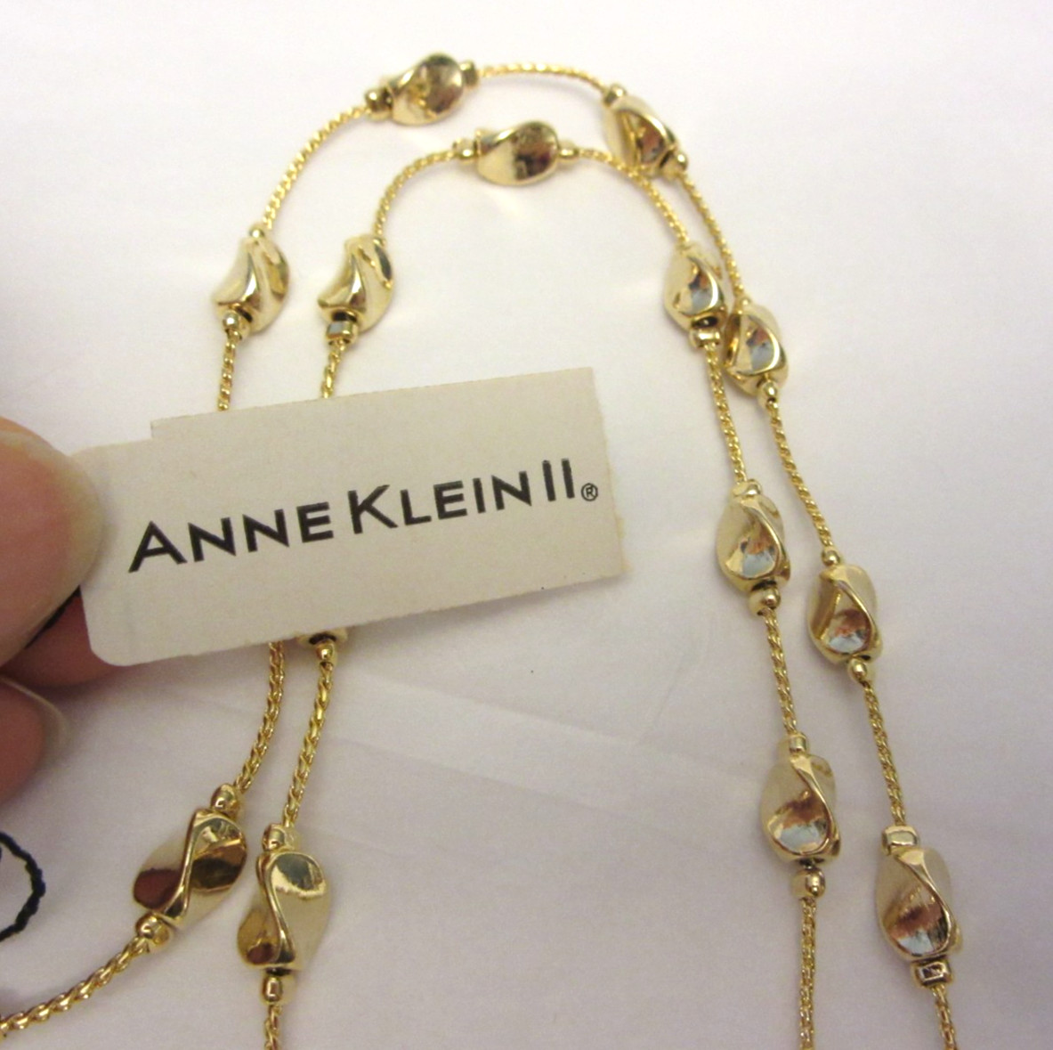 VTG Anne Klein II Gold Tone Necklace 24 IN long Unused w/ Tag