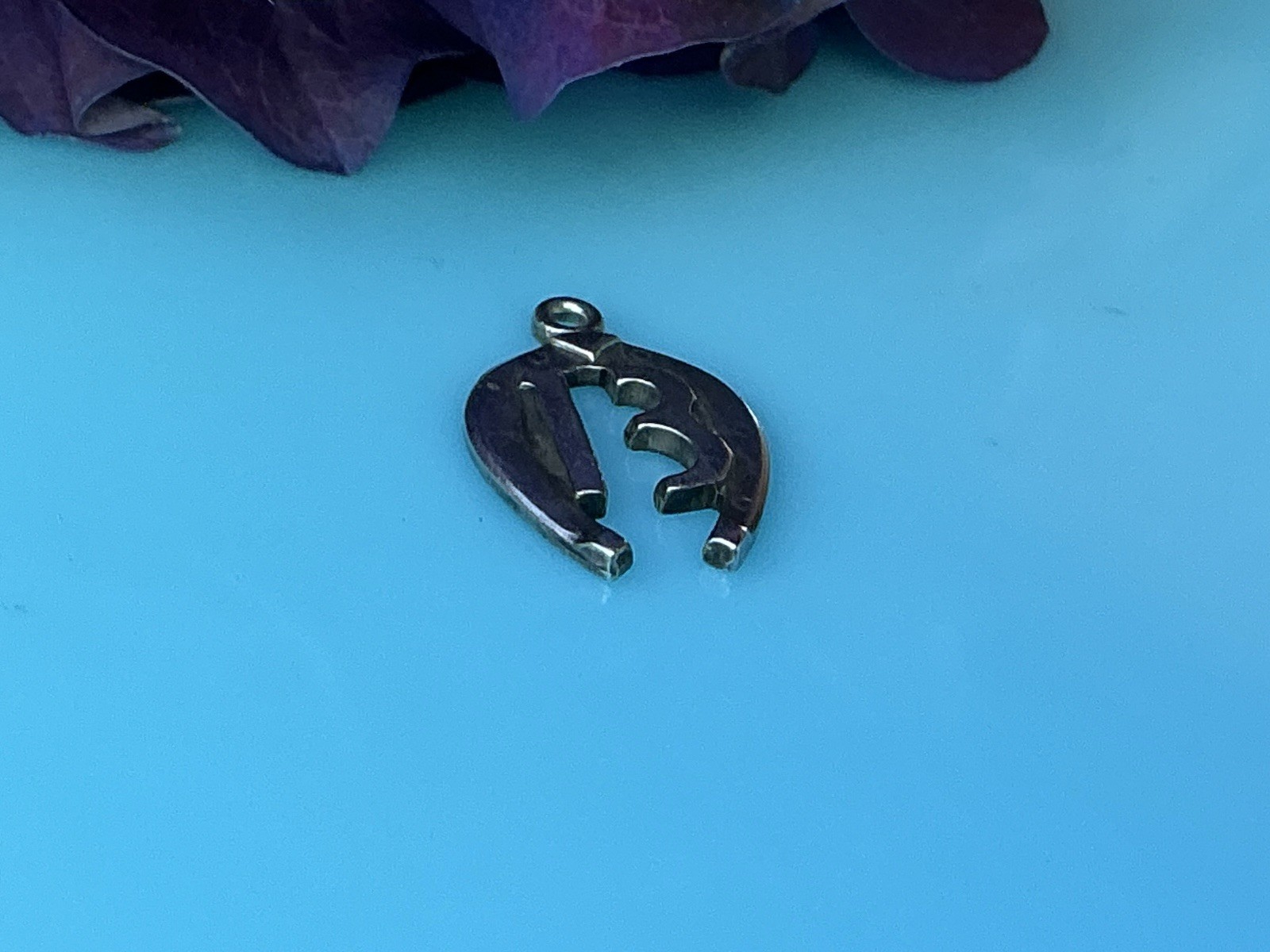 Vintage Signed Danecraft lucky 13 thirteen horseshoe sterling Silver 925 Charm