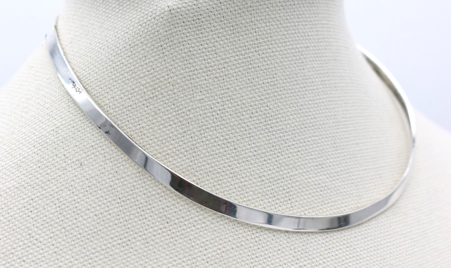 VTG CII Mexico Modernist Sterling Silver 925 Collar Neck Wire Necklace 22.06g
