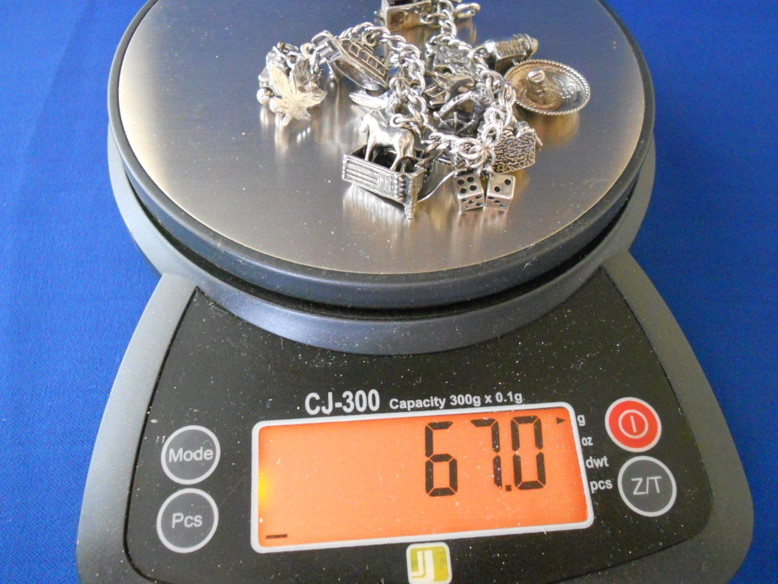 Vtg Sterling Silver 22 Charm Bracelet 67 Gs Travel Vegas Bat Witch Log Cabin etc
