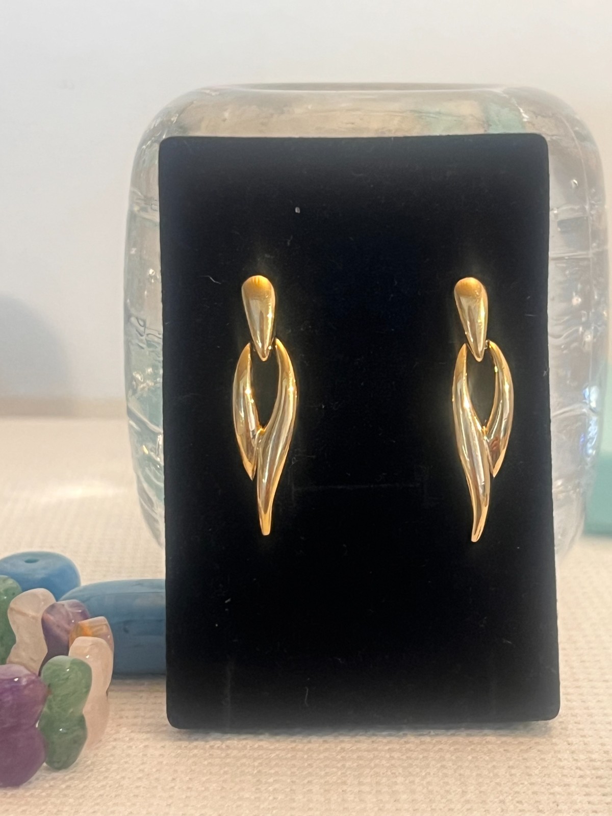 Vintage Trifari Gold-Tone Butterfly Backs-Earrings —