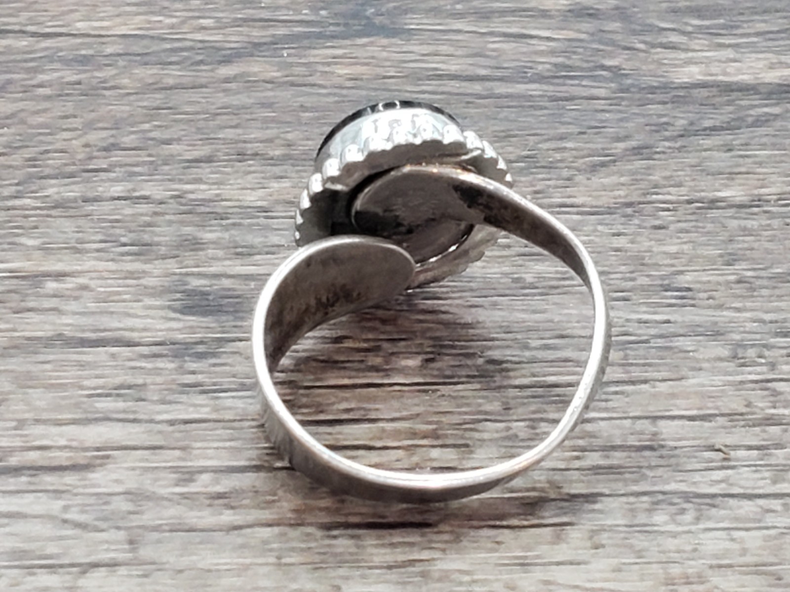 925 Sterling Silver Vintage Ring Black Onyx. Size 8
