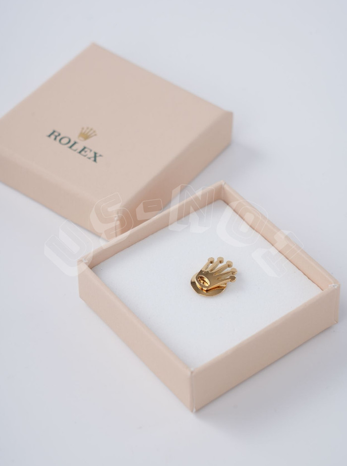Bid ROLEX Gold Crown Lapel Pin Tie Tack Brooch NOS Collectible AD VIP Gift Boxed