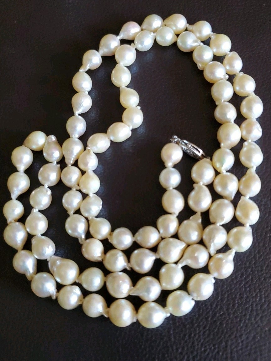 Antique Natural Baroque Salt Water Pearl Necklace