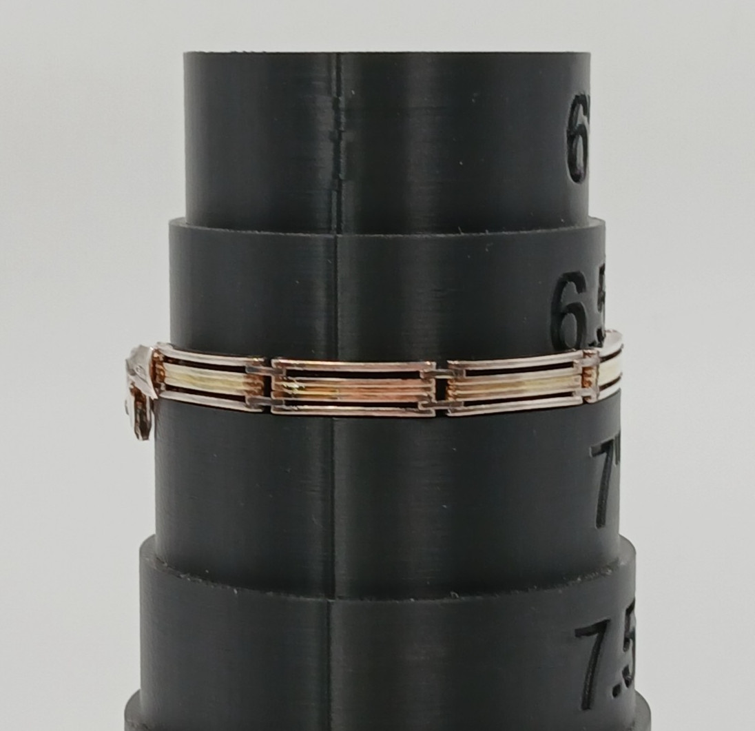925 KI Two Tone Bar Link Bracelet 7in Unisex Sterling Silver 15g Vermeil Italy
