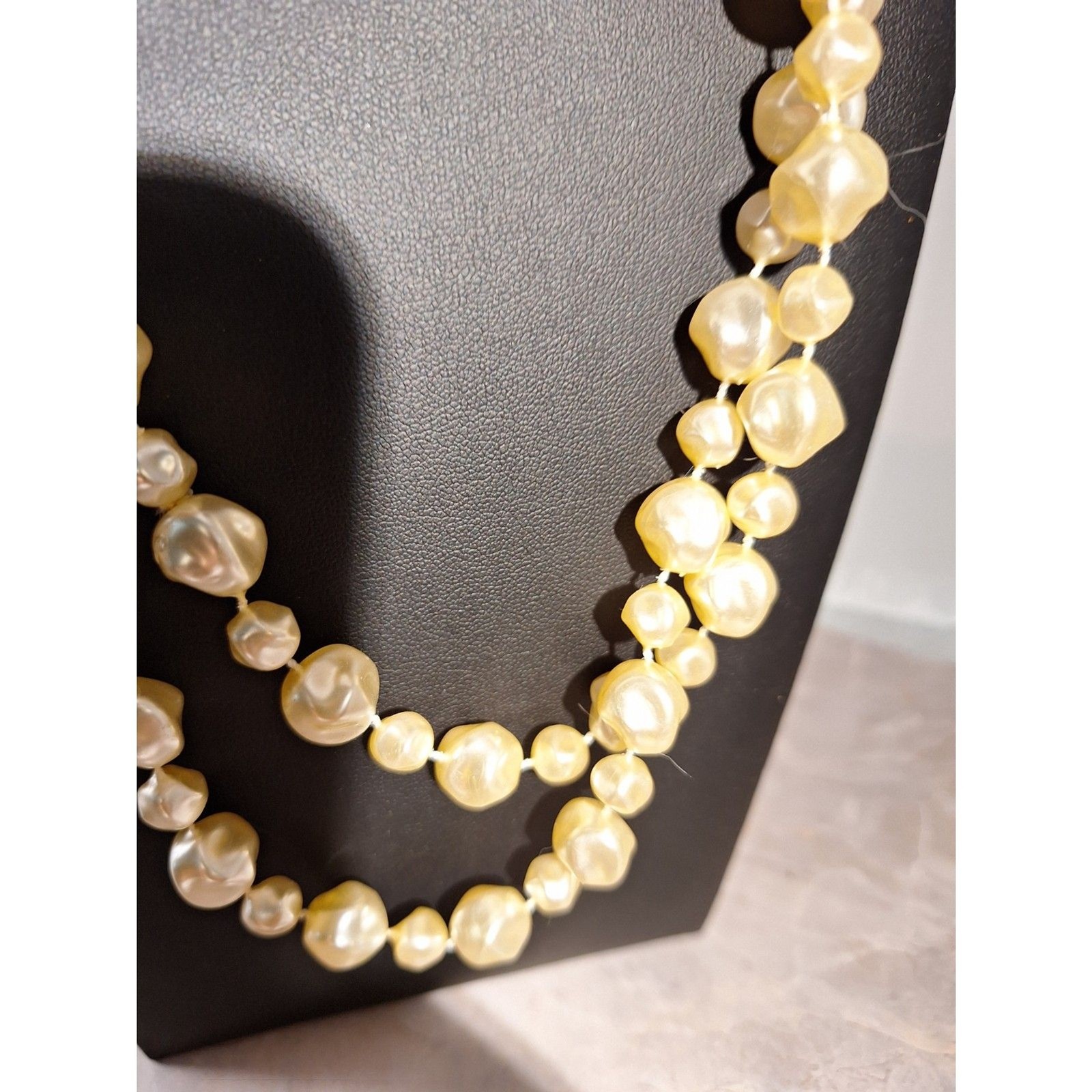 A Vintage Extra Long Faux Pearl Necklace Grandmacore Lustrous Eveningwear