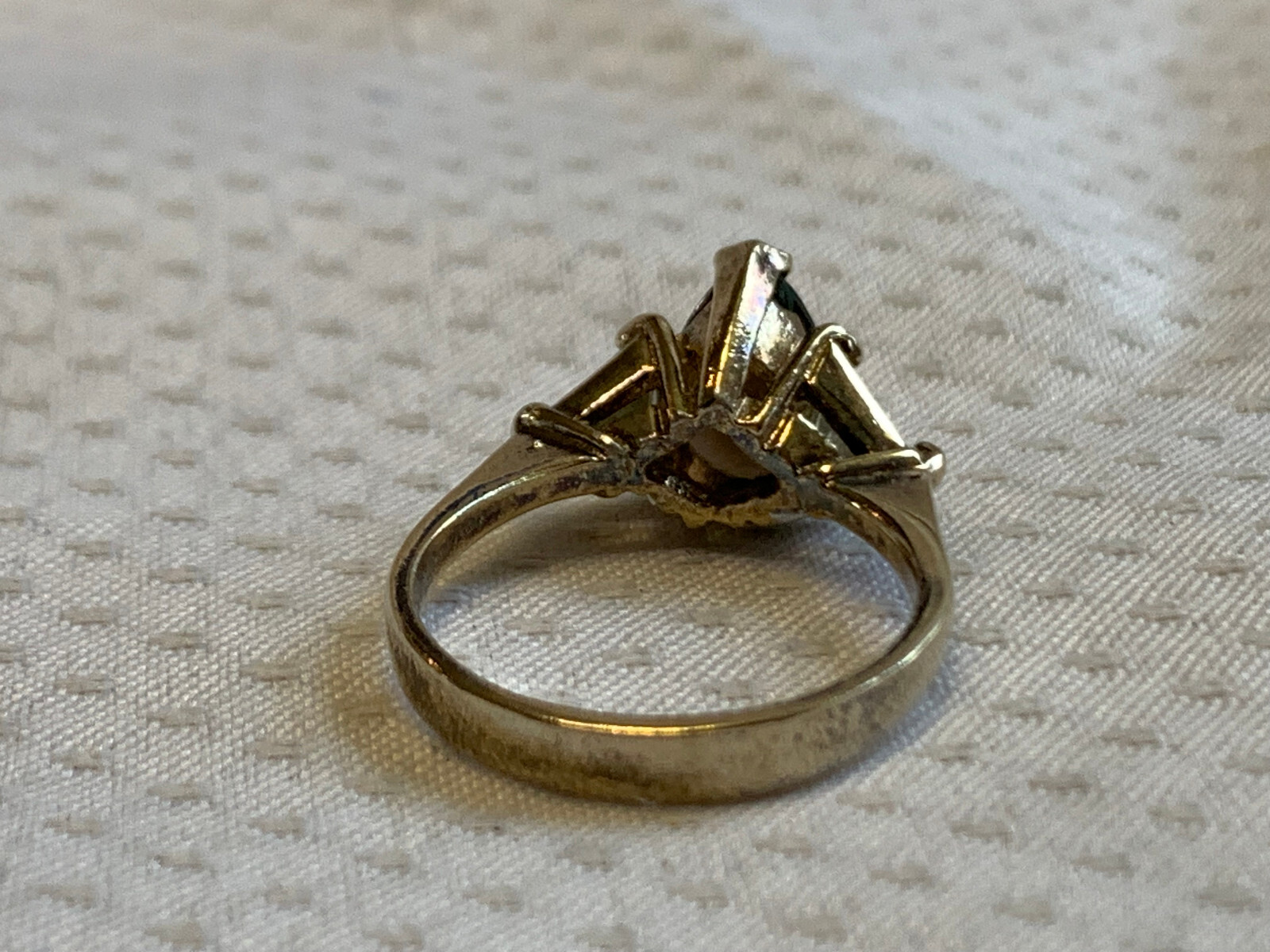Vtg Sterling Silver Gold Vermeil Ring 3.9g Fine Jewelry Sz 6.75 Smoky Stone