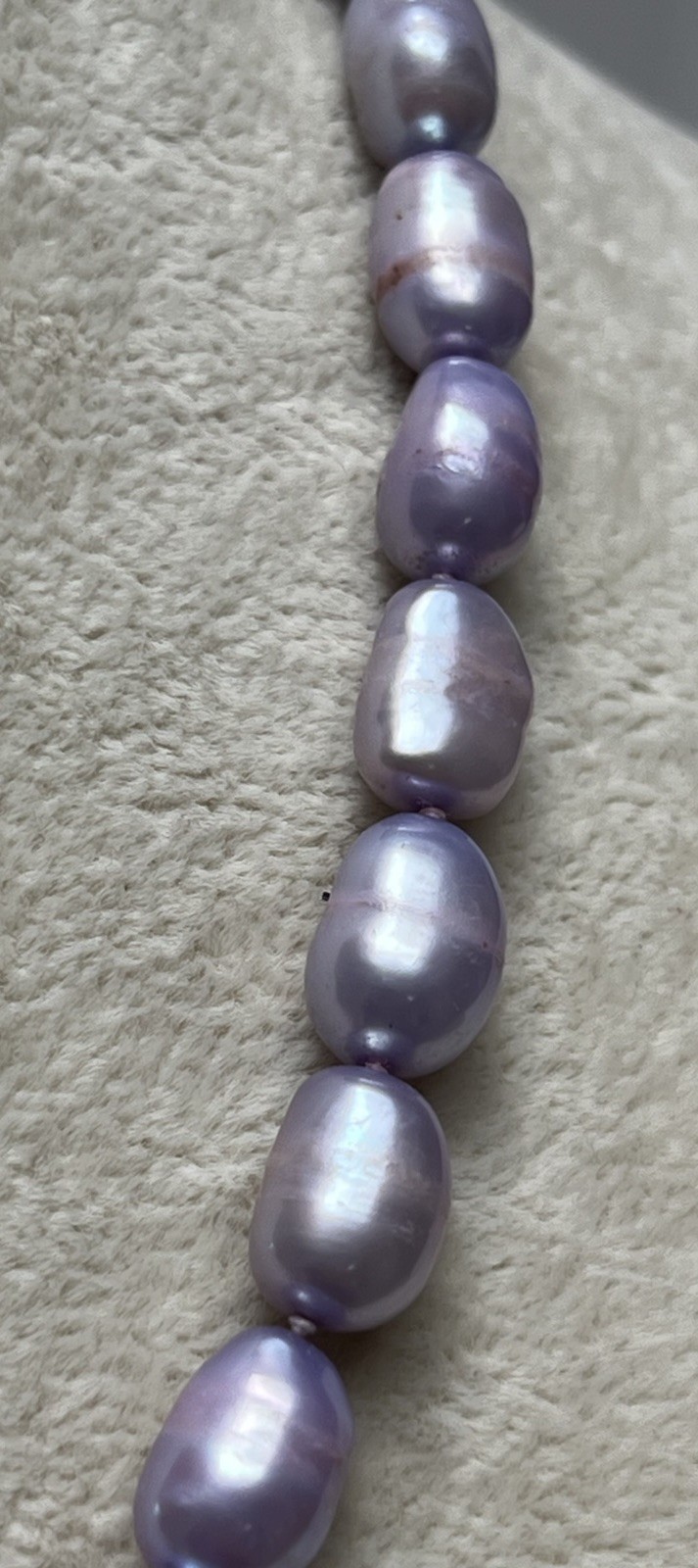 Vintage Lavender Fresh Water Pearl Necklace 17”