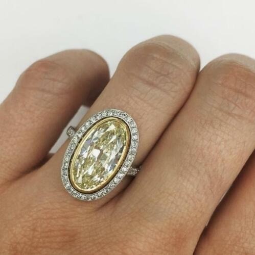 4.90 Ct Canary Diamond Art Deco Vintage Engagement Ring 925 Sterling Silver