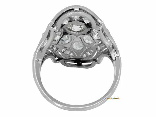 Mid-Century Style 1.95CT Excellent Round Cubic Zirconia Antique Edwardian Ring