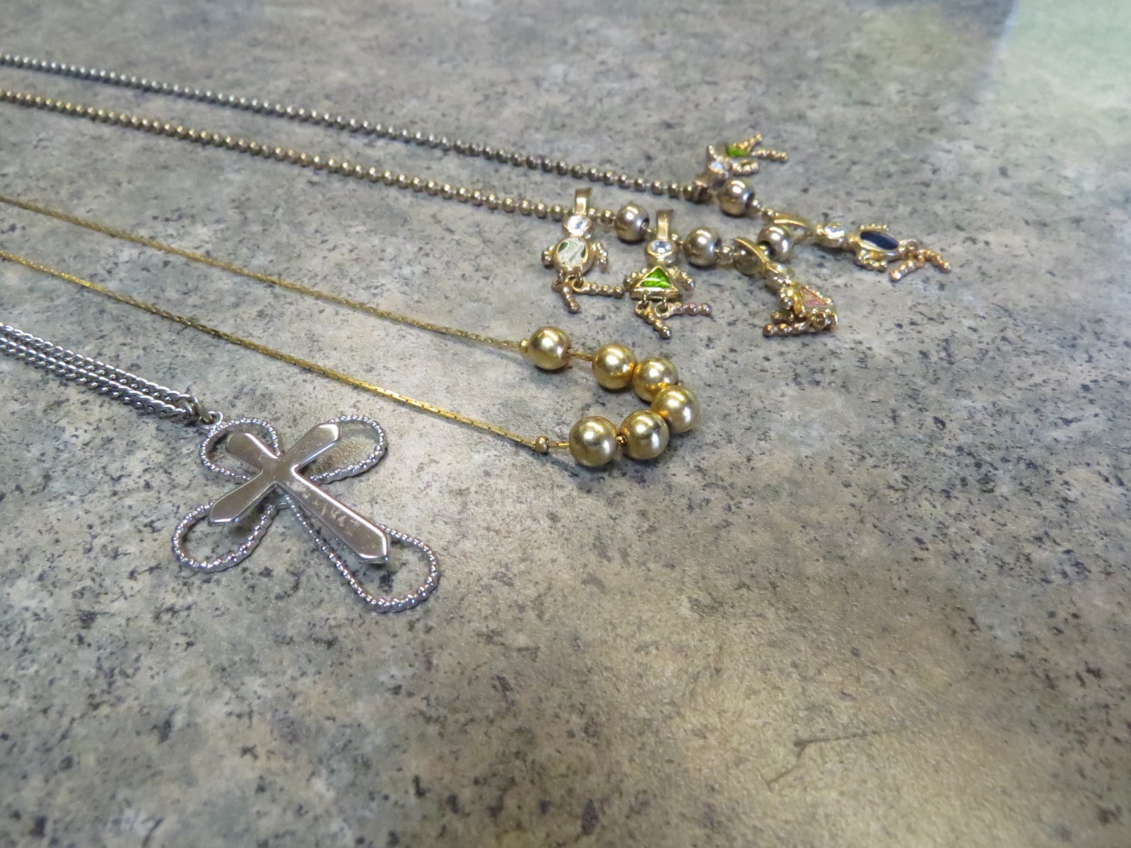 Vintage Necklace Lot Of 3 Chains Gold /Silver Tone 19” 23” 24″