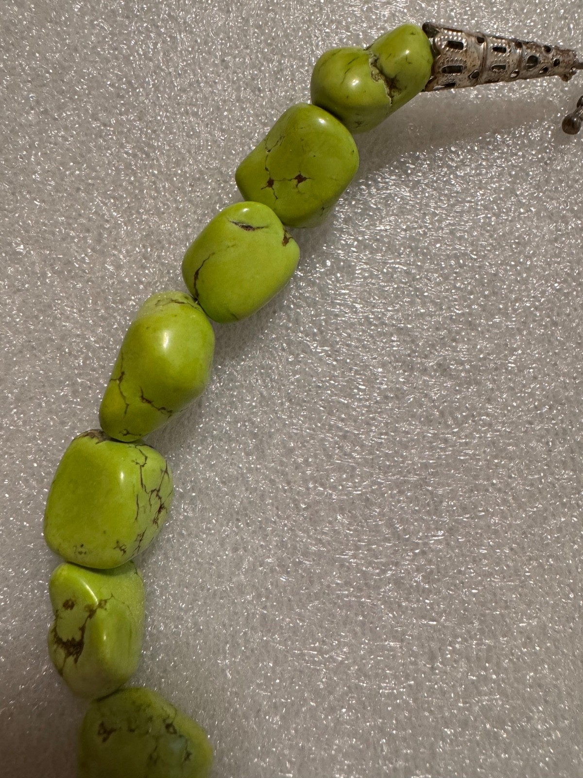 Vintage Set-Necklace, Bracelet, Earrings-Magnesite? Howlite? Turquoise? Gaspeite