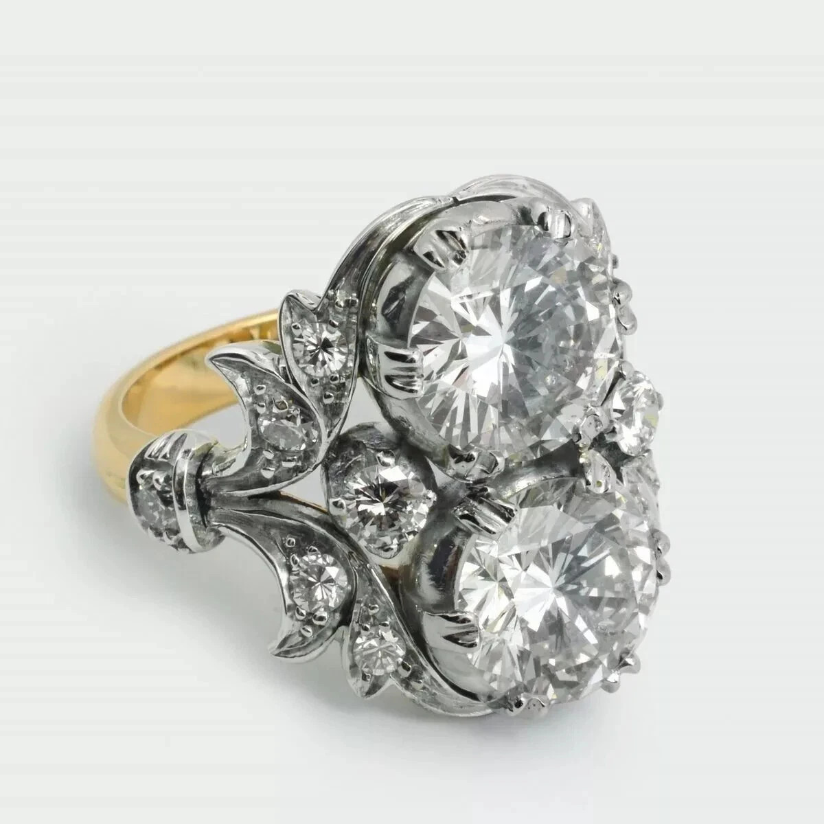3Ct Art Deco Vintage Style Lab Created Diamond Engagement 14K Gold Finish Ring