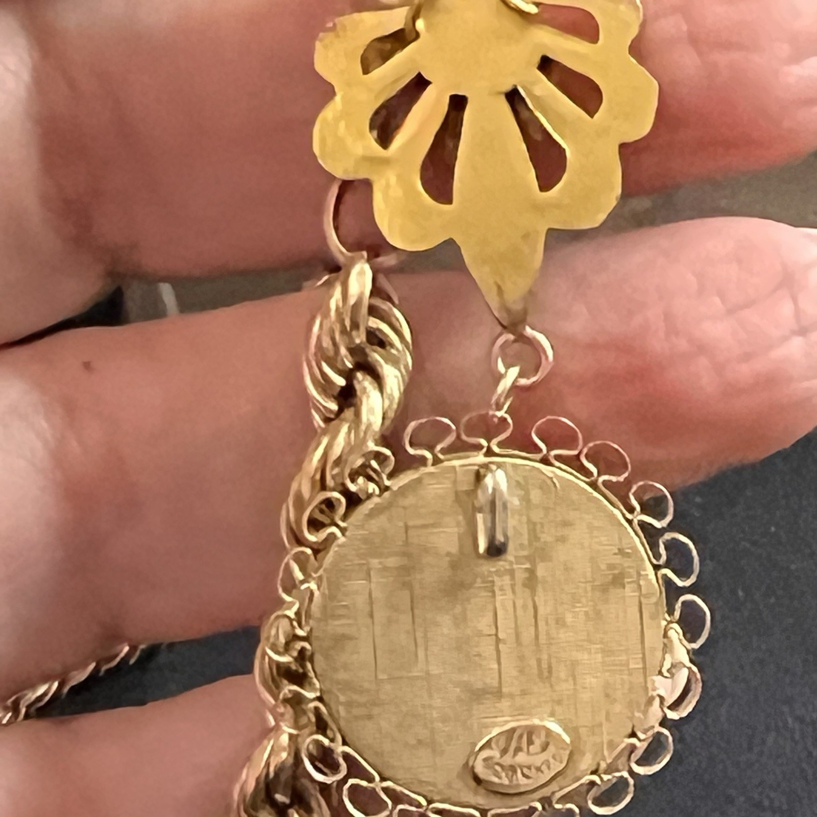 30g Vintage 12k Gold Filled Pocket Watch Chain FOB, Dog Clip T-Bar, GF Guilloche