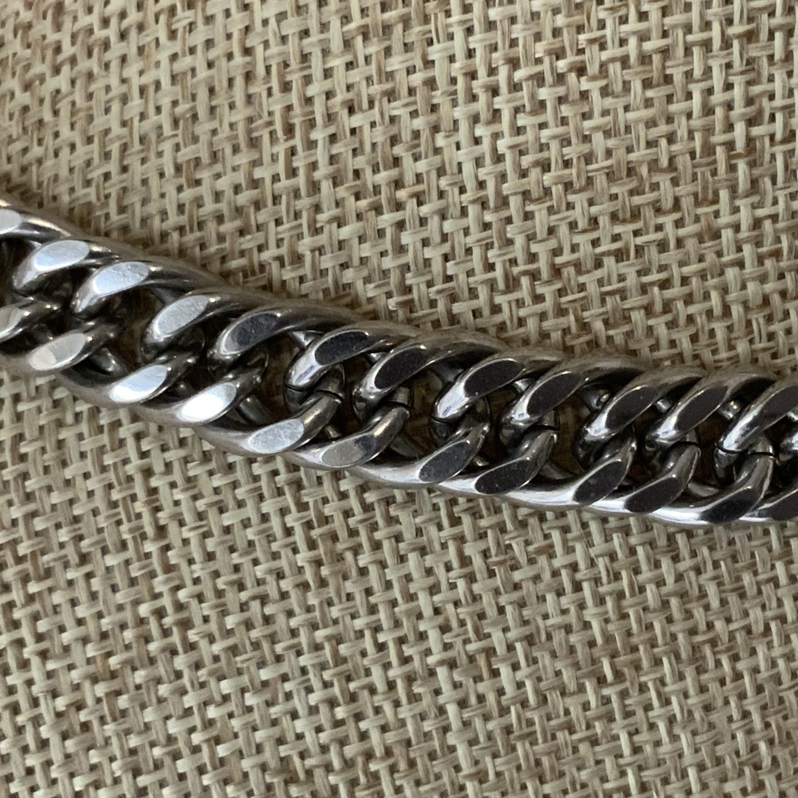 Sperry Silver Tone Chain Necklace Chunky Curb Chain Choker Grunge Industrial