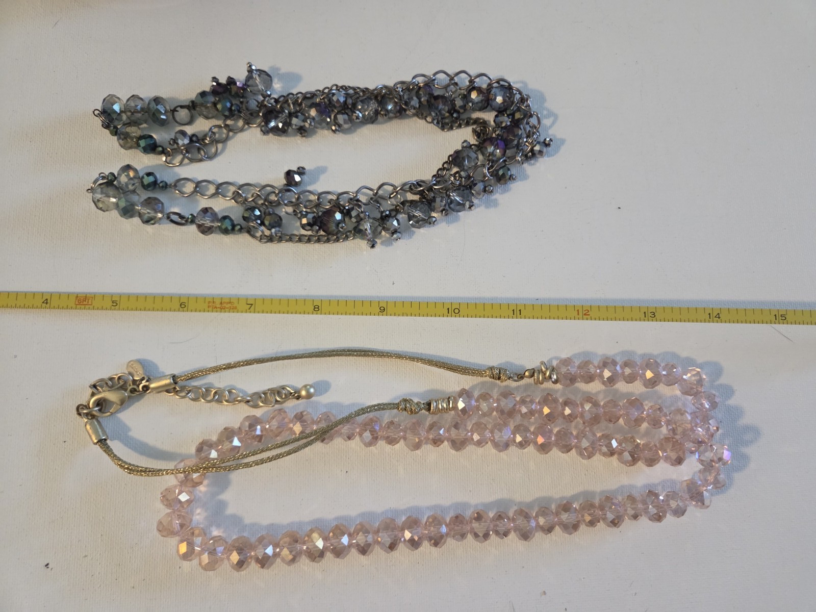 Vtg 14pc Crystal Aurora Borealis AB Beaded Jewelry Lot Bracelet Earrings etc 151