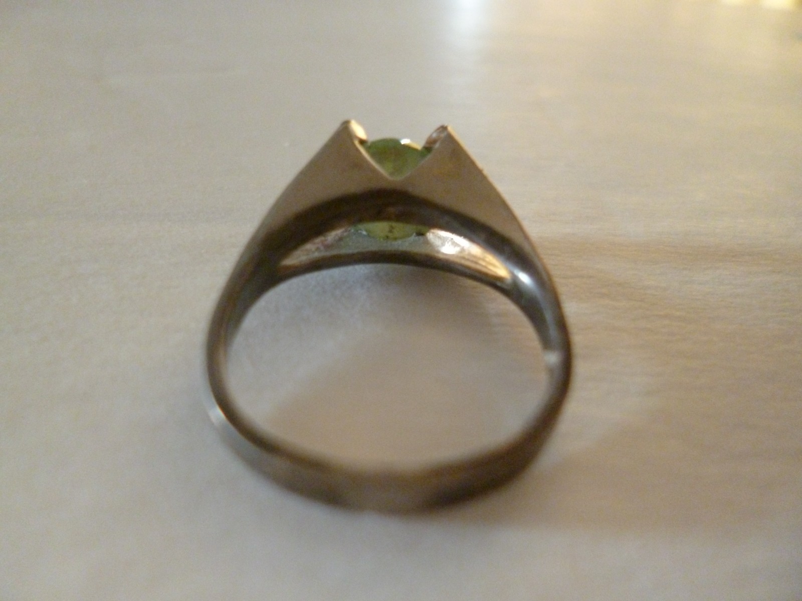 Vintage Sterling Ring With Jade Stone Size 4.25-4.5