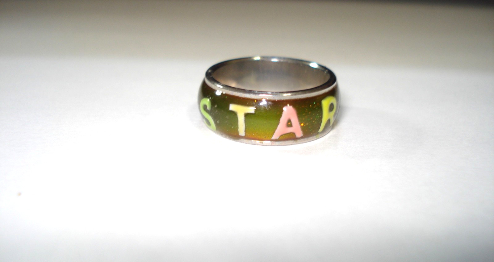 Vintage Stainless Steel STAR Mood Band Ring Size 8