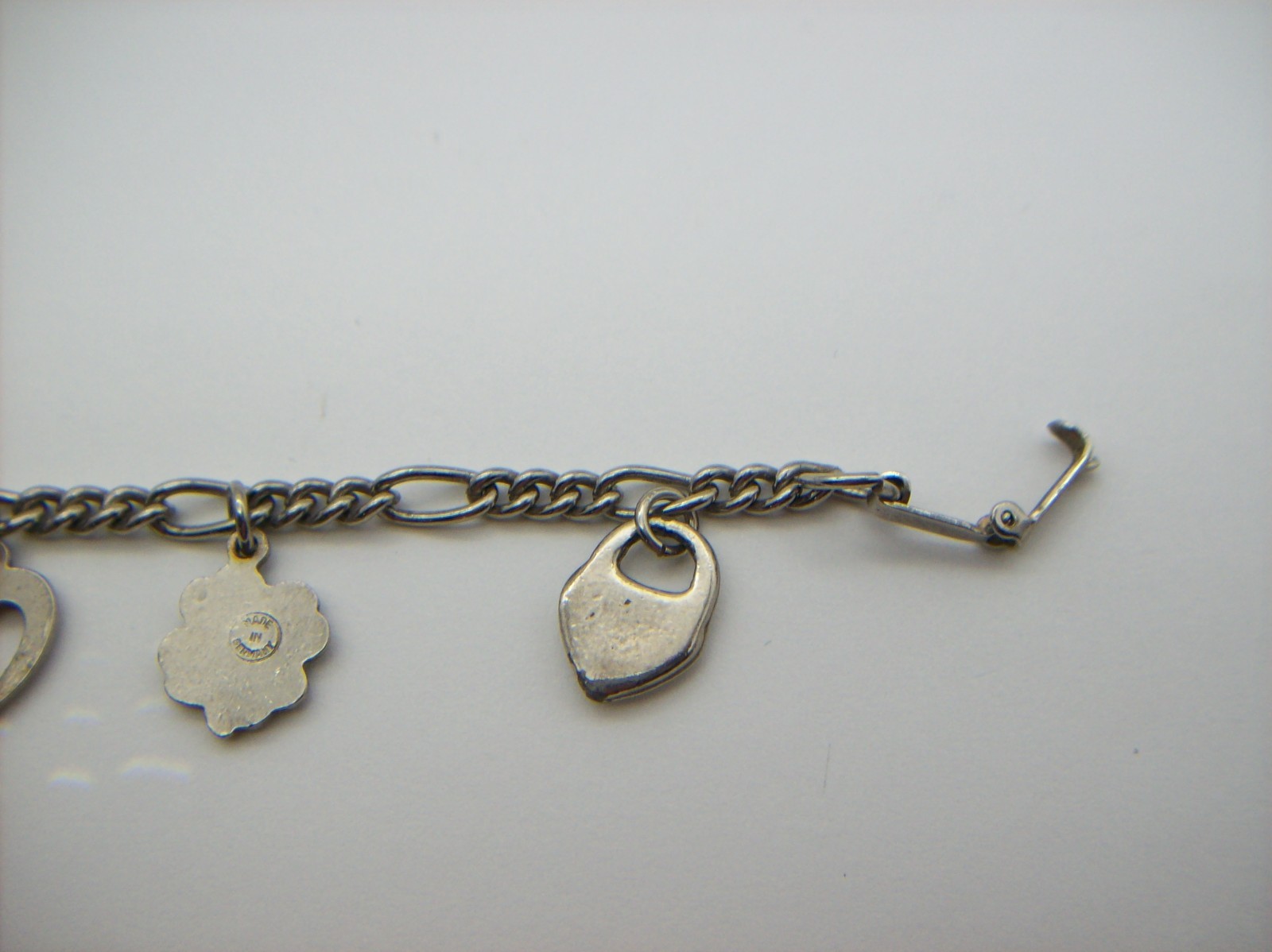 Vintage Silvertone Mix GOOD LUCK Charm Bracelet, Enamel, some made in Germany