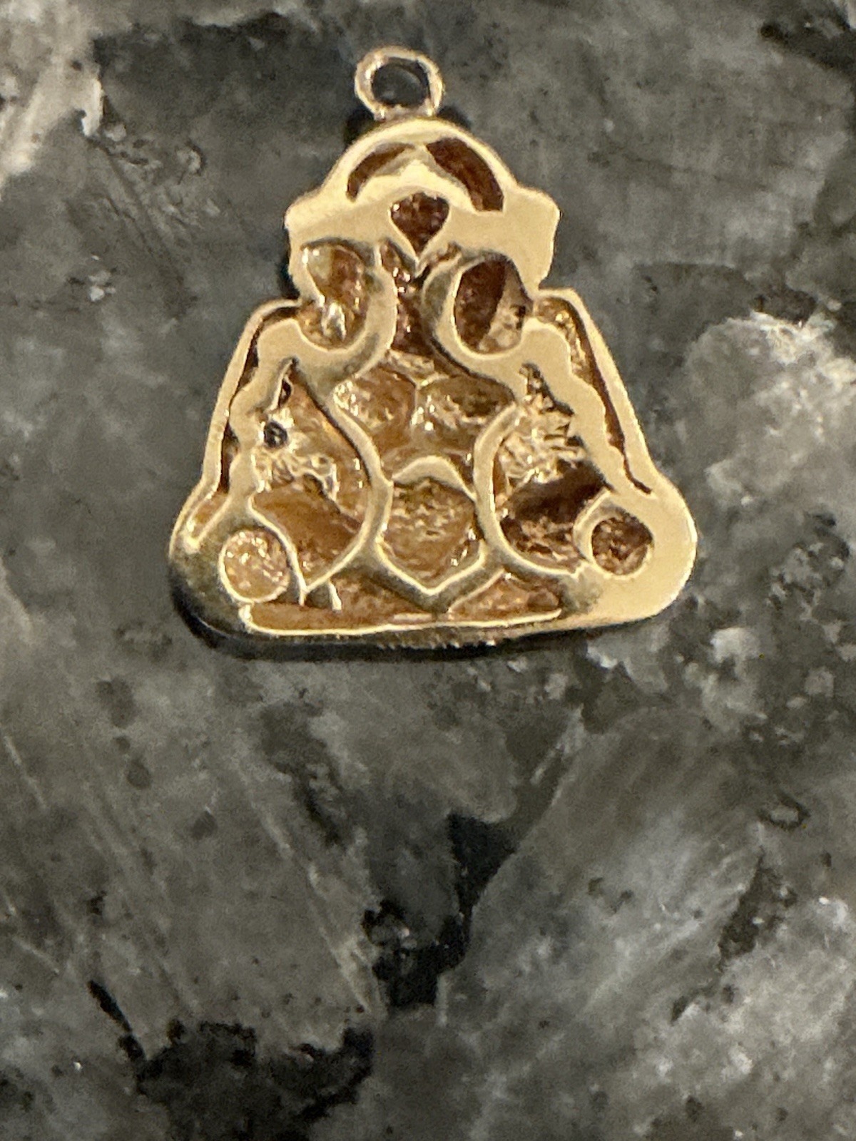 ESTATE VINTAGE 14K GOLD DIAMOND BUDDHA LUCKY CHARM