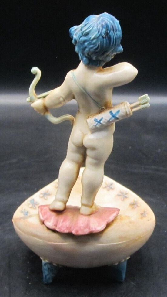 Vintage Fontanini Depose Italy Cherub Figurine #186 Ring Jewelry Trinket Holder