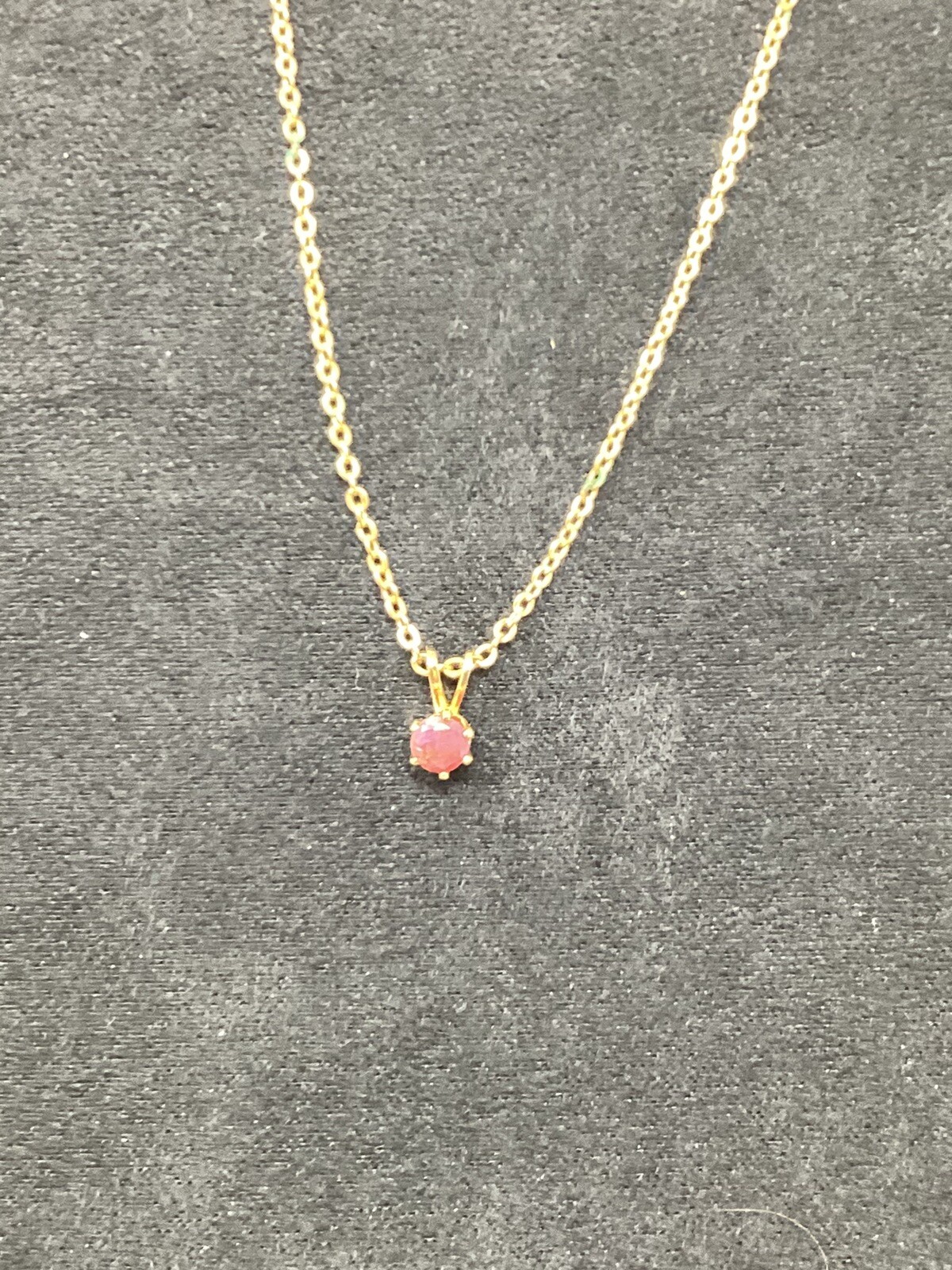Vintage Ronte of Beverly Hills Pendent Necklace Genuine Ruby, Chain Original Box